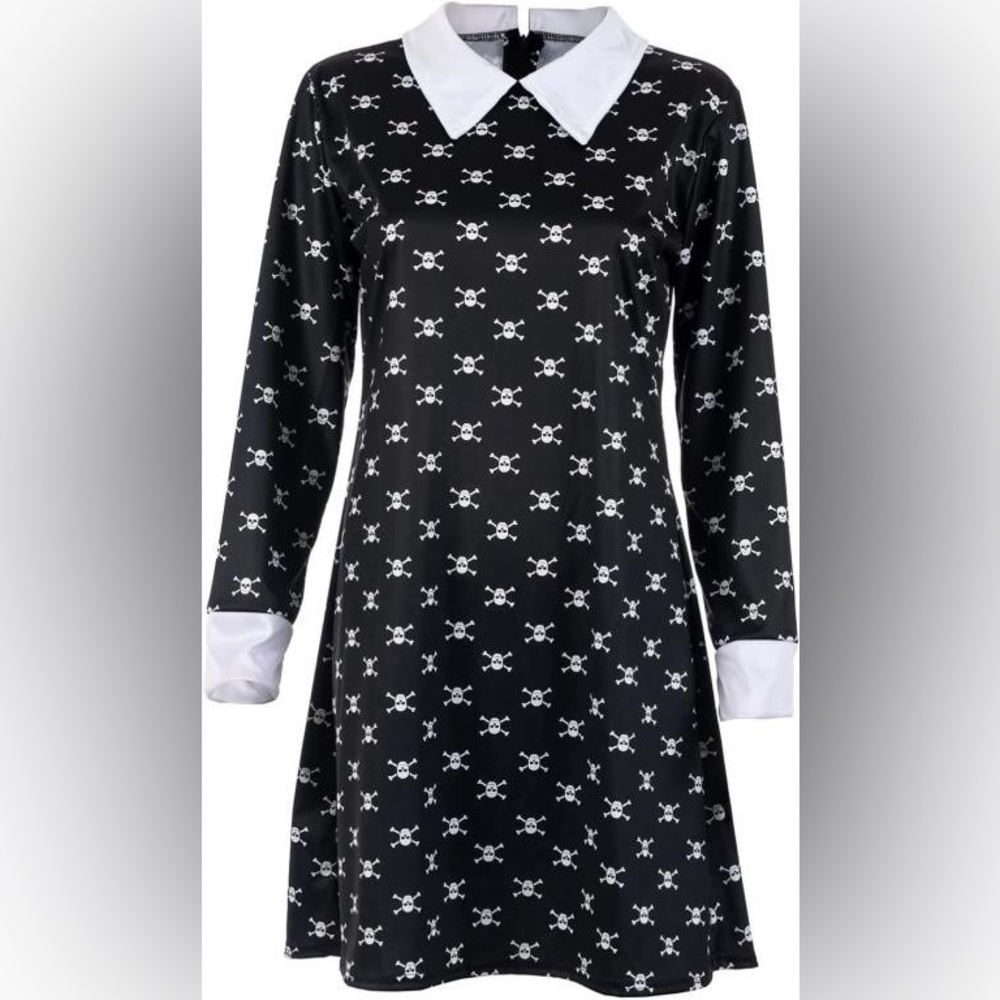 Black Dress Skull for Women Costumes Outfit Cosplay